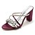 cheap Wedding Shoes-Women&#039;s Wedding Shoes Wedding Sandals Bridal Shoes Bridesmaid Shoes Rhinestone Sparkling Glitter Chunky Heel Open Toe Elegant Sweet Party Wedding Satin Loafer Spring Summer Solid Colored Wine White