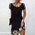 abordables Robes à motifs-Femme Robe Droite Floral Imprimer Col Ras du Cou Mini robe Classique du quotidien Manche Courte Eté