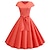 cheap Historical &amp; Vintage Costumes-Retro Vintage 1950s A Line Dress Rockabilly Swing Dress Flare Dress Women&#039;s Bow Plain V Neck Masquerade Cocktail Party Tea Party Casual Daily Dress