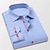 billiga Businessskjortor för män-Herr Skjorta Knapp upp skjorta Skjorta med krage Ensfärgat Nedvikt Blå Rubinrött Marinblå Ljusblå Vit Utomhus Gata Långärmad Button-Down Kläder Mode Ledigt Andningsfunktion Bekväm