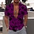 billiga hawaiianska lapelskjortor för män-Herr Skjorta Hawaii skjorta Grafisk skjorta Aloha skjorta Löv Nedvikt Vit Rubinrött Blå Purpur Tryck Utomhus Gata Kortärmad Mönster Button-Down Kläder Mode Designer Ledigt Andningsfunktion