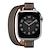 levne Řemínky na Apple Watch-Dvojitá prohlídka Kompatibilní s Řemínek k hodinkám Apple Watch 38 mm 40 mm 41 mm 42 mm 44 mm 45 mm 49 mm Kovová spona Nastavitelný Pravá kůže Náhradní pásek na hodinky pro iwatch Ultra 2 Series 9 8