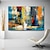 cheap Abstract Paintings-Handmade Oil Painting CanvasWall Art Decoration Abstract Knife PaintingLandscape Red For Home Decor Rolled Frameless Unstretched Painting