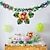 levne havajská letní párty-Havajské dekorace na tropickou párty s havajskou sukní z trávy luau, palmovými listy a květy ibišku (zlato)
