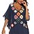 cheap Cover Ups-Women&#039;s Swimwear Cover Up Beach Dress Normal Swimsuit Floral Splice Black White Navy Blue V Wire Bathing Suits Vacation Fashion New