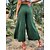 billige Damebukser-Dame Blus kinesisk Bukser Klokkebund Grøn Medium Talje Mode Afslappet Weekend Mikroelastisk Ankel-længde Komfort Helfarve S M L XL / Løstsiddende