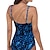 cheap One-piece swimsuits-Women&#039;s Swimwear One Piece Monokini Bathing Suits Normal Swimsuit High Waisted Print Blue Padded Strap Bathing Suits Sports Vacation Sexy / New