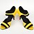 levne Taneční boty-Dámské Boty na latinskoamerické tance Taneční obuv Výkon ChaCha Rumba Podpatky Barevně dělené Vysoký podpatek S otevřeným palcem Kotníkový řemínek Dospělé Žlutá