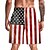 cheap Everyday Cosplay Anime Hoodies &amp; T-Shirts-Men&#039;s USA Flag Independence Day July 4 Swimwear Swimsuit Beach Shorts Polyester National Flag Red Shorts
