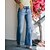 cheap Jeans-Women&#039;s Pants Trousers Jeans Straight Denim Blue Fashion Mid Waist Side Pockets Casual Weekend Full Length Micro-elastic Plain Comfort S M L XL XXL / Loose Fit