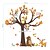 cheap Decorative Wall Stickers-Forest Tree Animals wall stickers for kids room Monkey owl Jungle wild Wall Decal Baby Nursery Bedroom Decor Poster Mural 100X100cm Wall Stickers for bedroom living room