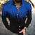 billiga grafiska skjortor för män-Herr Skjorta Grafisk skjorta Tolkning Nedvikt Svartvit Gul Ljusgrön Armégrön Rubinrött Gata Ledigt Kortärmad Button-Down Kläder Mode Designer Ledigt Bekväm