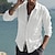 cheap Men&#039;s Shirts-Men&#039;s Shirt Solid Color Turndown Street Casual Button-Down Long Sleeve Tops Cotton Casual Fashion Breathable Comfortable White