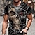cheap Skull &amp; Bone-Skull Mens 3D Shirt For Halloween | Green Summer Cotton | Men&#039;S Unisex Tee Graphic Prints Crew Neck Black Red Blue 3D Outdoor Street Short Sleeve