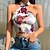 cheap Women&#039;s Tops-Women&#039;s Crop Top Floral Holiday Weekend Floral Crop Top Tank Top Camis Sleeveless Print Halter Neck Casual Streetwear White Black S / 3D Print