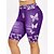 cheap Yoga Shorts-Women&#039;s Yoga Shorts Workout Shorts High Waist Spandex Black Purple Burgundy Shorts Bottoms Floral Butterfly Tummy Control Butt Lift Elastic Waistband Clothing Clothes Yoga Fitness Gym Workout Pilates