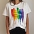 billige Cosplay-animetoppe-Pride Parade LGBT stolthed Gay Pride Regnbueflag T-shirt Anime Tegneserie Anime Harajuku Grafisk Kawaii Til Par Herre Dame Voksne Tilbage til Skole Varmstempling