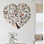 זול פסלי קיר-עץ לב מתכת קיר אמנות לב עץ קישוט קיר תלוי ציפור להקת ציפור עץ החיים קישוט קיר 25x25 ס&quot;מ