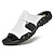 رخيصةأون أحذية الرجال-رجالي صنادل كاجوال نمط الشاطئ مناسب للبس اليومي جلد أبيض أسود الربيع الصيف