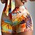 cheap Bikini Sets-Women&#039;s Swimwear Bikini 2 Piece Normal Swimsuit Leaves High Waisted Orange V Wire Padded Bathing Suits Vacation Sexy Sports / Strap / New / Strap