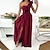 cheap Party Dresses-Women&#039;s Party Dress Swing Dress Emerald Green Dress Long Dress Maxi Dress Black White Wine Pure Color Sleeveless Spring Summer Ruffle Party One Shoulder Slim Party Christmas Wedding Guest 2023 S M L