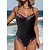 cheap One-Pieces-Women&#039;s Swimwear One Piece Monokini Bathing Suits Normal Swimsuit Print High Waisted Black V Wire Padded Bathing Suits Vacation Sexy Sports