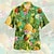 cheap Men&#039;s 3D Shirts-Men&#039;s Shirt 3D Print Frog Turndown Street Casual Button-Down Short Sleeve Tops Casual Hawaiian Comfortable Beach Green
