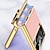 ieftine Carcasă Samsung-telefon Maska Pentru Samsung Galaxy Z Flip 5 Z Flip 3 Carcasă cu Husă Portabil Placare Suport Inel Mată MetalPistol PU piele