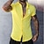 cheap Men&#039;s Button Up Shirts-Men&#039;s Shirt Button Up Shirt Summer Shirt Yellow Green Short Sleeve Letter Turndown Street Casual Button-Down Clothing Apparel Fashion Casual Comfortable