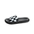 abordables Accueil Pantoufles-1 paire de pantoufles d&#039;été pour femmes grille noire et blanche fond épais sensation antidérapante de marcher sur la merde couple pantoufles de maison