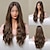 cheap Synthetic Lace Wigs-HAIRCUBE Ombre Auburn/Golden/Brown 22 inch Lace Front Wig Long Water Wavy 13*4*1 T Part Kanekalon Lace Wig With Baby Hair for Woman 180% Density