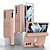 billiga Skal och fodral till Samsung-telefon fodral Till Samsung Galaxy Z Fold 4 Z Fold 3 Etui med lock med stativ och skärmskydd Pennhållare Solid färg TPU