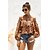 hesapli Kadın Üstleri-Kadın&#039;s Bluz Gömlek Siyah Sarı Yuvarlak Noktalı Fırfırlı Düşük Omuz Uzun Kollu Günlük Hafta sonu Sokak Şıklığı Günlük Düşük Omuz Normal Fener Kol S / 3D Baskı / Desen