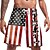 cheap Everyday Cosplay Anime Hoodies &amp; T-Shirts-Men&#039;s USA Flag Independence Day July 4 Swimwear Swimsuit Beach Shorts Polyester National Flag Red Shorts