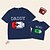 cheap Tops-Dad and Son T shirt Tops Graphic Letter Daily Print Blue Black Short Sleeve Daily Matching Outfits / Spring / Summer / Casual