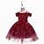 preiswerte Kleider-kinderkleidung Mädchen Kleid Gestreift Schneeflocke Gefaltet Schleife Vintage Polyester Knielang Weiß Rosa Rote