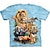 お買い得  男の子の3D Tシャツ-子供 男の子 Tシャツ 半袖 3Dプリント ライオン 虎 動物 ブルー 子供達 トップの 春 夏 活発的 ファッション 日常 日常 アウトドア レギュラー 3〜12年