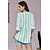 hesapli Kadın Üstleri-Kadın&#039;s Bluz Gömlek Yonca Havuz Sarı Çizgili Buton Desen Uzun Kollu Günlük Hafta sonu Sokak Şıklığı Günlük V Yaka Normal S