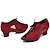 abordables Zapatos de baile latino-Mujer Zapatos de Baile Latino Zapatos de danza Interior Rendimiento Terciopelo Tacones Alto Tul Tacón alto Punta abierta Cordones Adulto Negro Marrón Rojo Oscuro