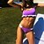 cheap Bikini Sets-Women&#039;s Swimwear Bikini 2 Piece Normal Swimsuit Pure Color Push Up High Waisted Black Purple Scoop Neck Padded Bathing Suits Casual Sexy New