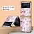 cheap Samsung Cases-Phone Case For Samsung Galaxy Z Flip 4/3 Shockproof Ultra-thin Lens Protector Tempered Glass Backplane Electroplated Frame PC Back Cover Graphic Flower