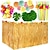 abordables fête d&#039;été hawaïenne-décorations de fête tropicales hawaïennes avec jupe de table en herbe luau hawaïenne feuilles de palmier et fleurs d&#039;hibiscus (or)
