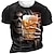voordelige 3D-T-shirts voor heren-Voor heren T-shirt halloween-overhemd Grafisch Doodskoppen Bier Strakke ronde hals Zwart 3D-afdrukken Buiten Casual Korte mouw Afdrukken Kleding Vintage Modieus Ontwerper Groot en klein