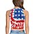 cheap Carnival Costumes-USA Flag Cosplay Costume Vest Adults&#039; Women&#039;s Cosplay Party Festival Festival / Holiday Polyester Red Peach / Purple / Blue / White Women&#039;s Easy Carnival Costumes Flag