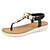 cheap Women&#039;s Sandals-Women&#039;s Sandals Flat Sandals Sparkly Sandals Rhinestone Pearl Flat Heel Round Toe Open Toe Elegant Casual Daily Office Walking Shoes PU Leather Elastic Band Spring Summer Solid Colored Black