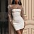 Χαμηλού Κόστους Γυναικεία Φορέματα-Γυναικεία Φόρεμα διακοπών Εφαρμοστό Μίνι φόρεμα Λευκό Μακρυμάνικο Πουά Δίχτυ Φθινόπωρο Χειμώνας Στρογγυλή Ψηλή Λαιμόκοψη Σέξι Λεπτό 2022 Τ M L XL