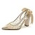 cheap Wedding Shoes-Women&#039;s Wedding Shoes Dress Shoes Wedding Heels Ribbon Tie Chunky Heel Pointed Toe Elegant Sweet Party Wedding Lace Satin Loafer Spring Summer Embroidered White Black Champagne