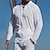 billige mænds fritidsskjorter-Herre Skjorte Sommer skjorte Strandtrøje Sort Hvid Blå Langærmet Helfarve Hætte Sommer Gade Afslappet Tøj