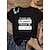 cheap Tees &amp; Tank Tops-Women&#039;s T shirt Tee Text Casual Weekend Painting T shirt Tee Short Sleeve Print Round Neck Basic Essential Black S