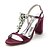 cheap Wedding Shoes-Women&#039;s Wedding Shoes Wedding Sandals Bridal Shoes Bridesmaid Shoes Rhinestone Chunky Heel Open Toe Luxurious Elegant Party Wedding Satin T-Strap Spring Summer Solid Colored Wine White Black
